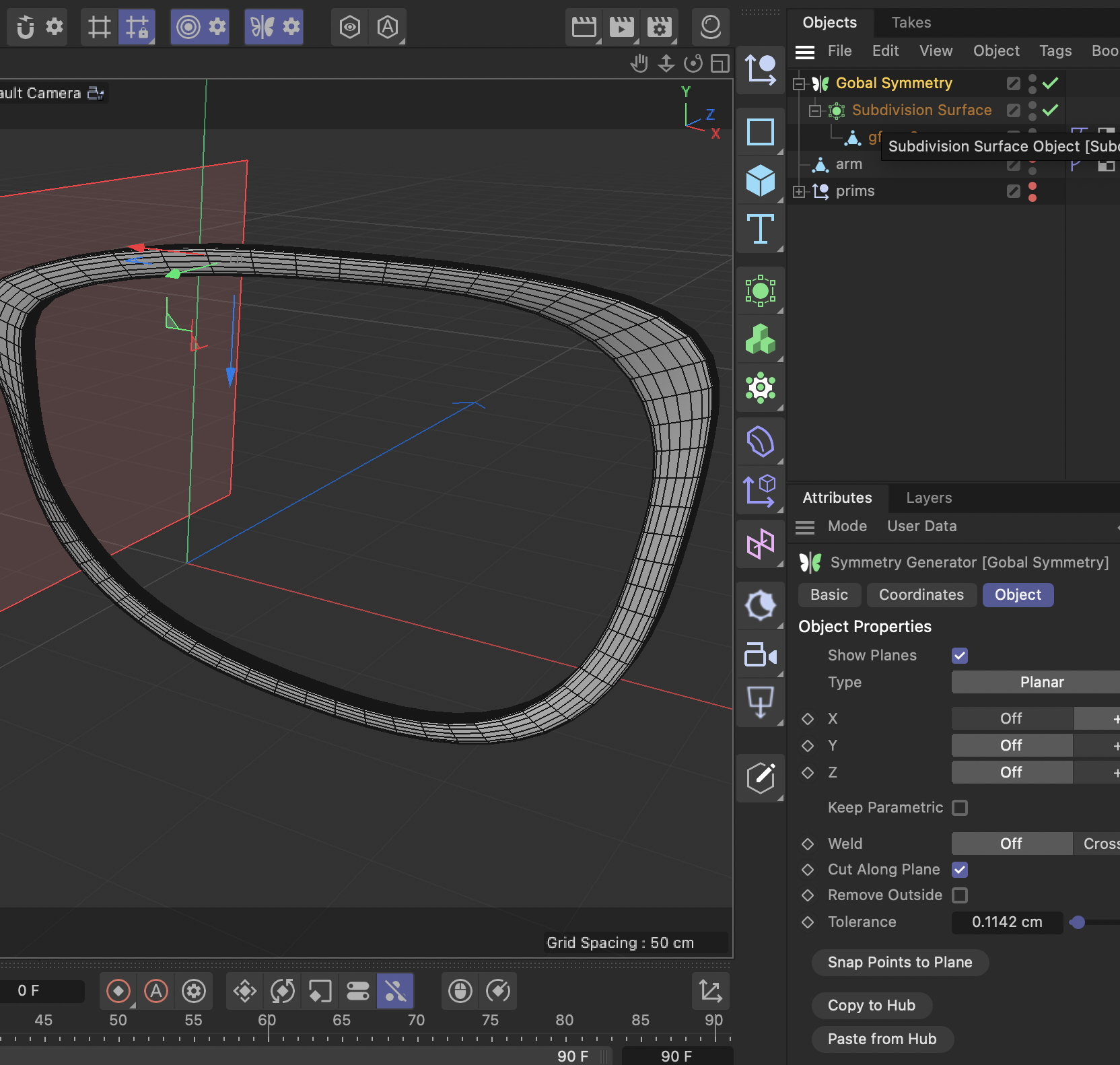 using similar techniques as in the hat model, I developed the general shape of the glasses.