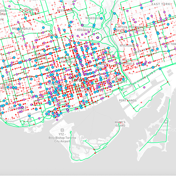 Diving deeper into mapbox and styling new datasets- bicycle thefts in Toronto VS bicycle routes and collection stations
