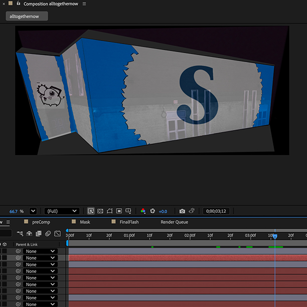 Exploring projection mapping and how to implememnt it onto real-world spaces through Adobe After effects