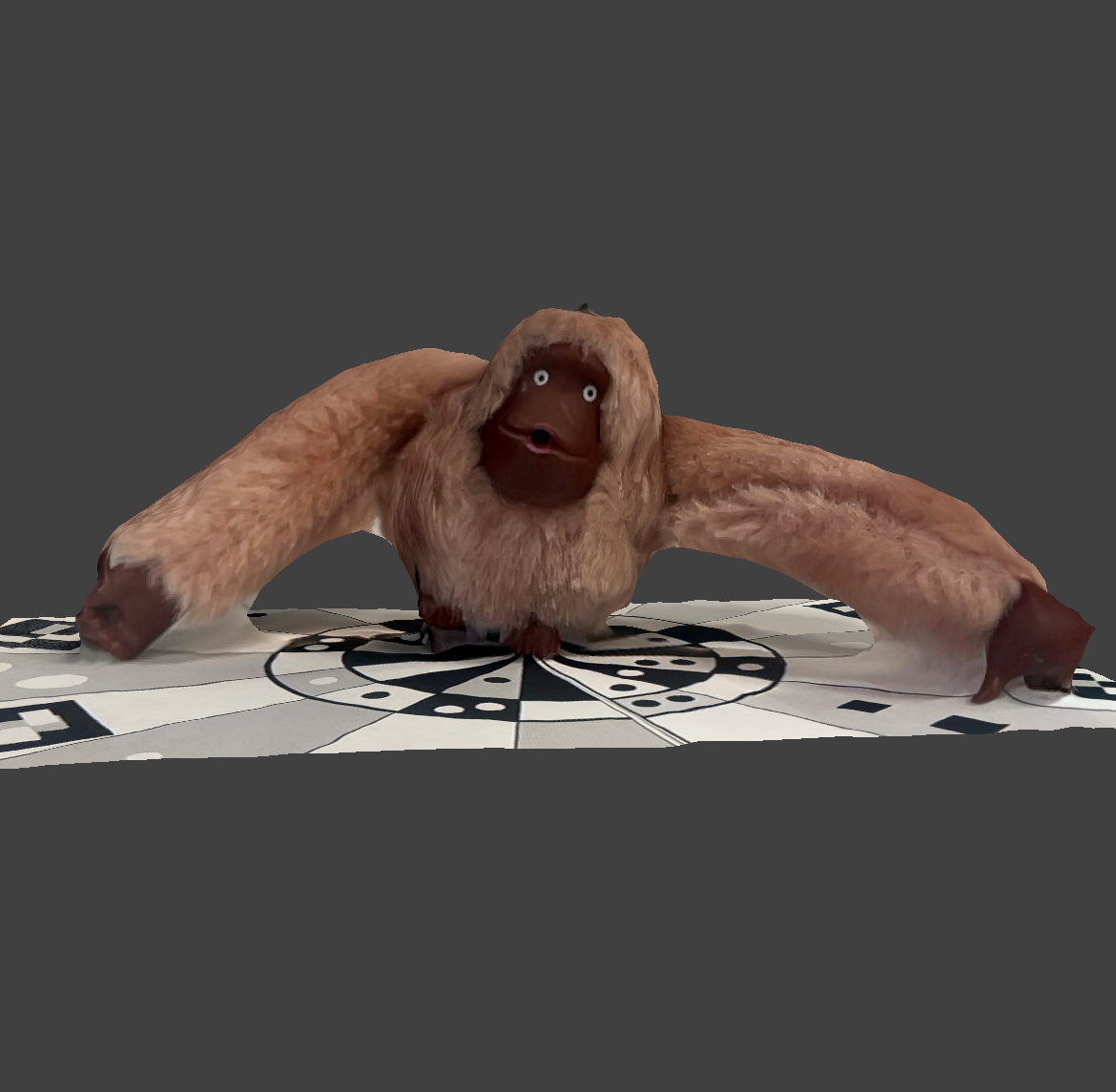 The arms were a pain to scan without huge holes so I ended up using the scan from him strung up to finish the object.