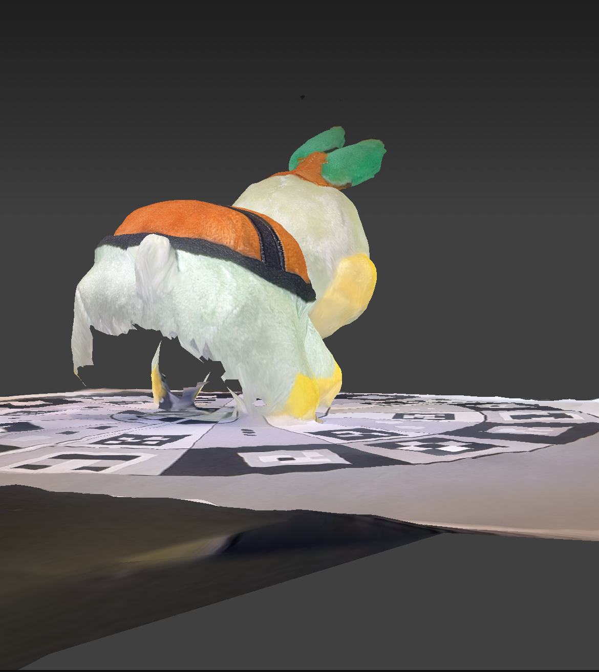 The first scan ended up cutting a hole in his butt, which for some reason became a common issue with each scan.