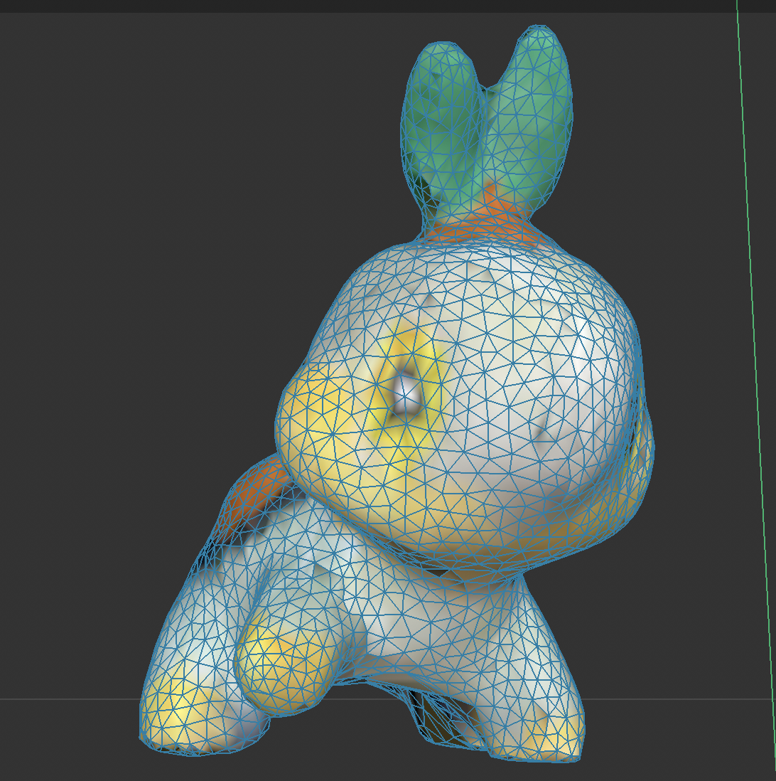 I then brought that version into C4D to continue to refine his posterior and stomach as they needed to be closed properly.