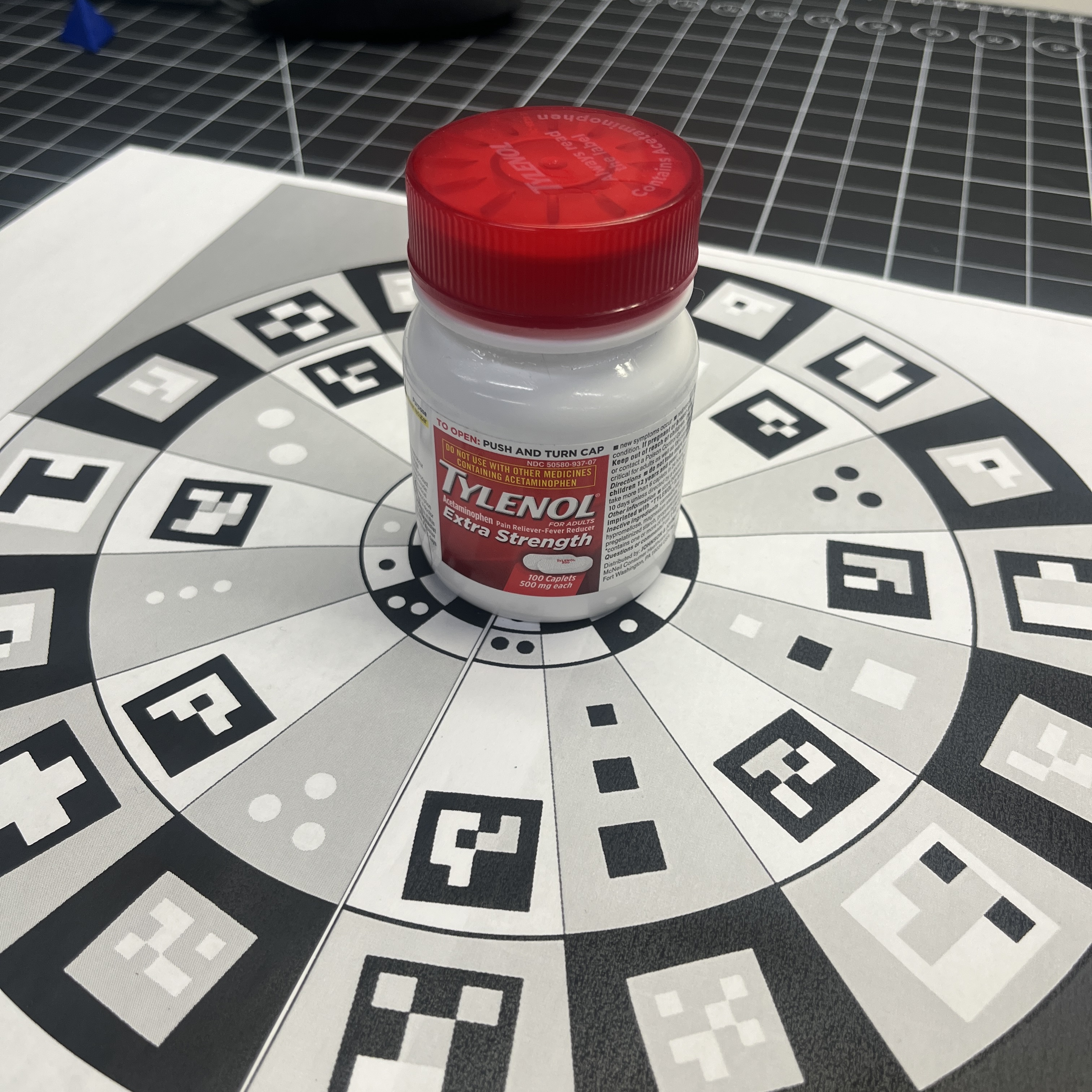 As a third object, I scanned a bottle of Tylenol medicine