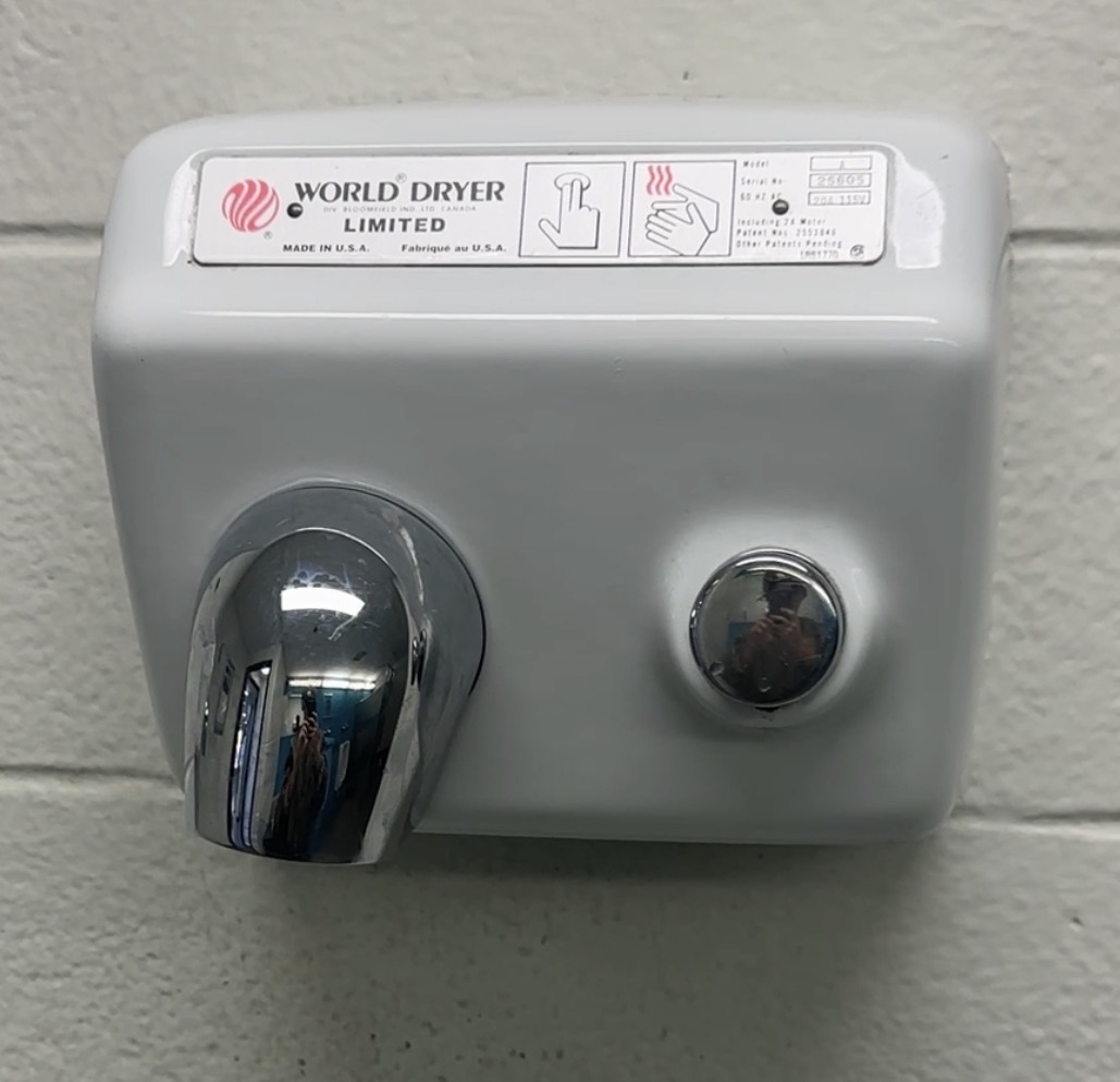 recording of the hand dryer in the campus washrooms
